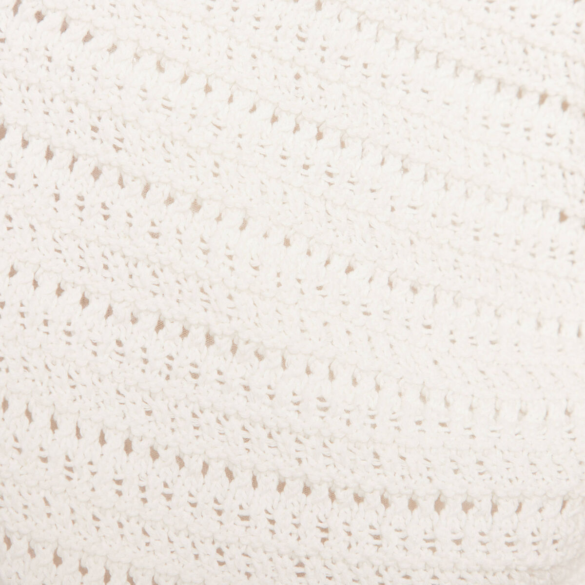 Gilet manches 3/4 ajouré ecru femme