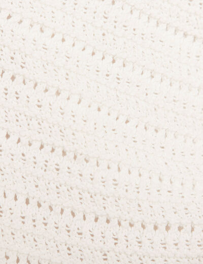Gilet manches 3/4 ajouré ecru femme