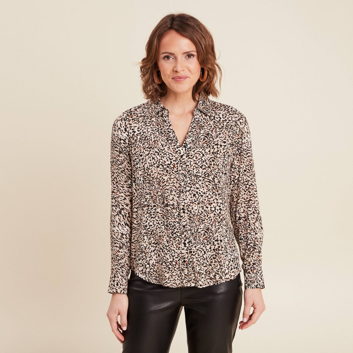 Chemise manches longues noir femme