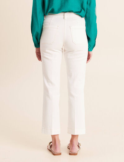 Jean coupe droite 7/8&egrave;me ecru femme
