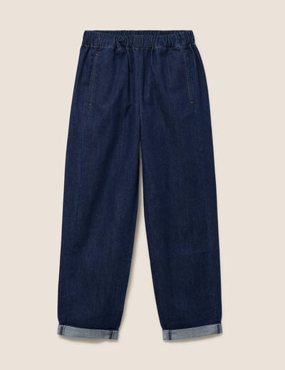 Jean mom en denim denim brut femme