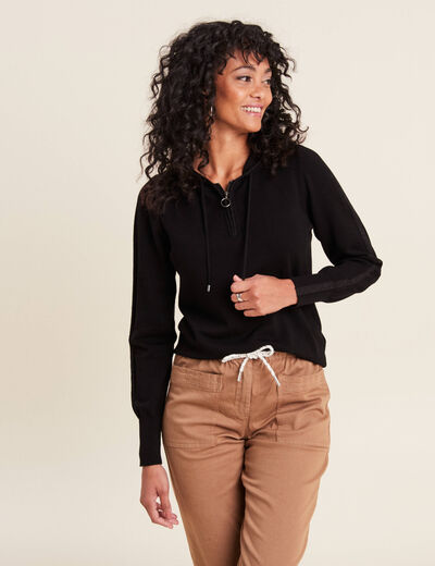 Pull manches longues noir femme