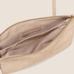 Sac bandouli&egrave;re satin&eacute; 2 pochettes couleur or femme