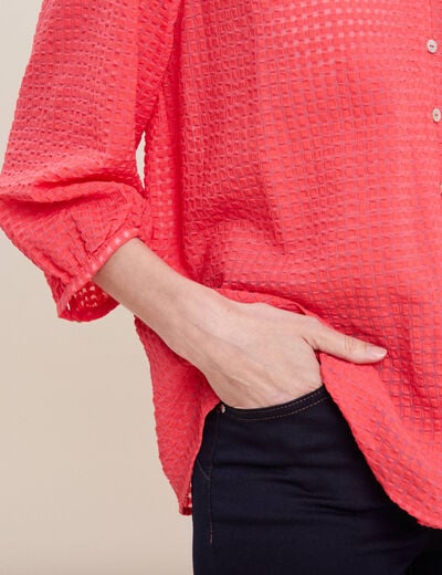 Blouse manches 3/4 rose cerise femme