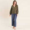 Jean large 7/8&egrave;me denim double stone femme