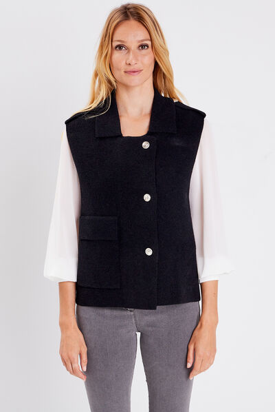 Gilet sans manches noir femme
