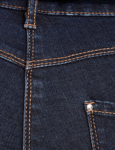 Jean ajusté taille basculée denim brut femme