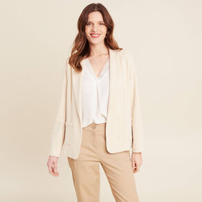 Veste tailleur cintrée ecru femme
