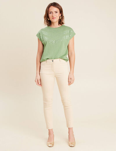 T-shirt manches courtes vert femme