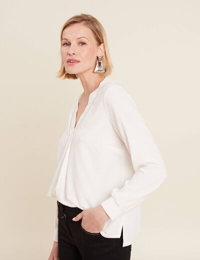 T-shirt manches longues blanc femme