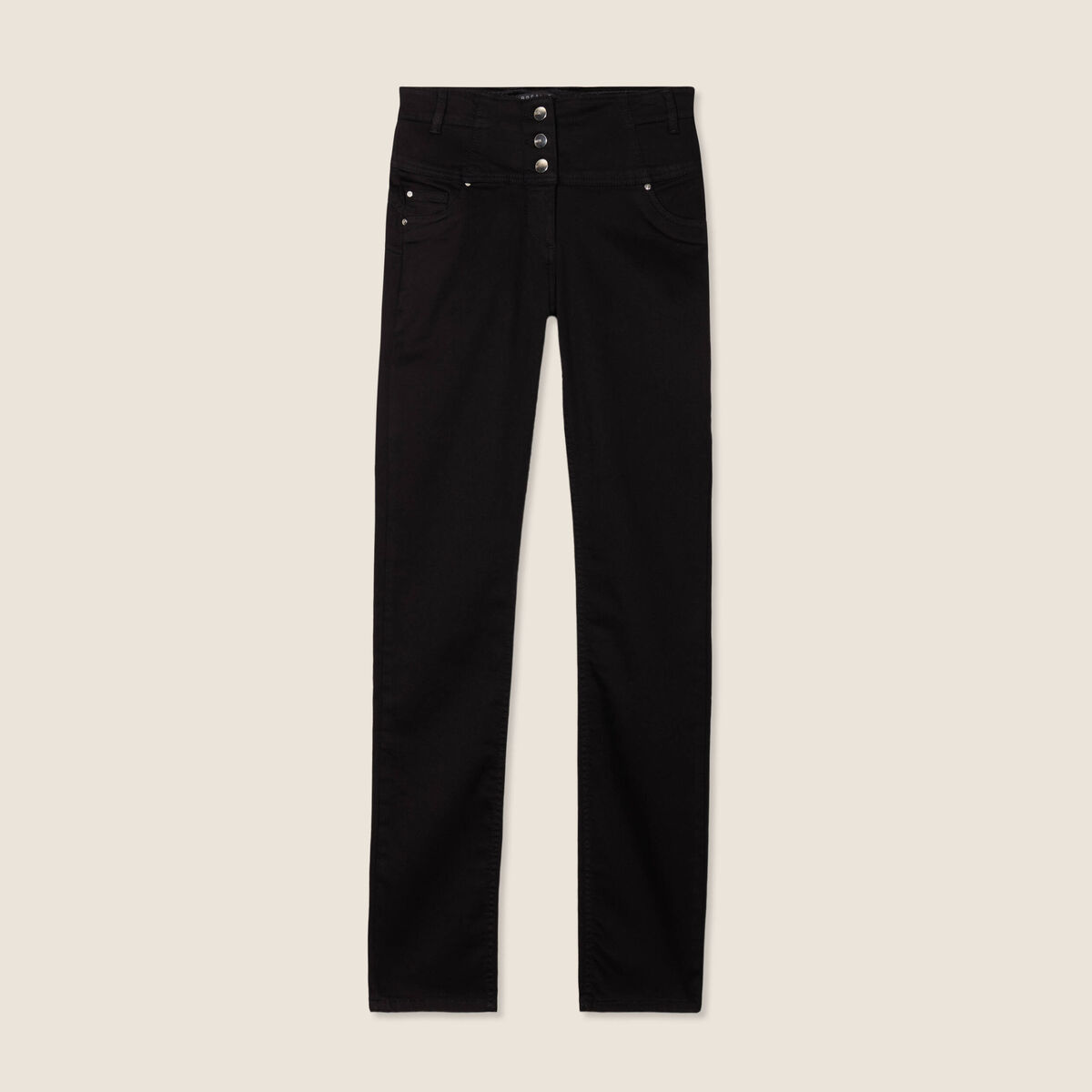 Pantalon magique Le Gainant ajust&eacute; denim noir femme