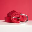 Ceinture fine bi-mati&egrave;re rouge fluo femme