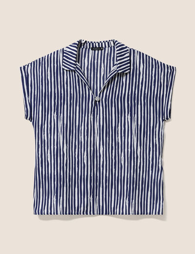 Blouse fluide manches courtes blanc femme