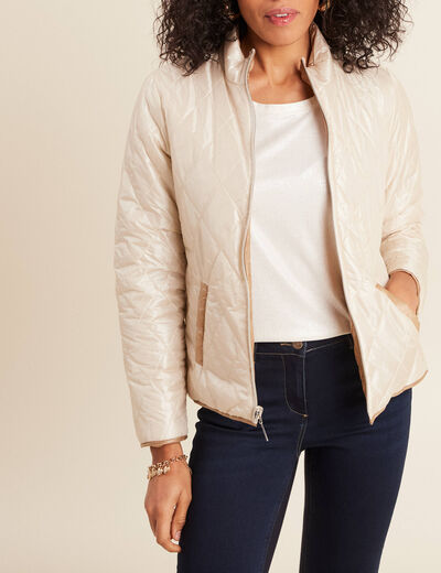Parka mi-longue à capuche beige femme