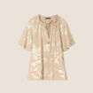 Blouse ample manches courtes beige fonce femme