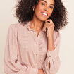 Chemise fluide manches longues rose femme