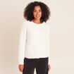 Cardigan col rond &agrave; sequins ecru femme