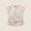 T-shirt manches courtes nou&eacute; couleur or femme