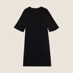 Robe évasée col en V noir femme