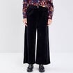 Pantalon large velours noir femme