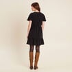 Robe évasée manches courtes noir femme
