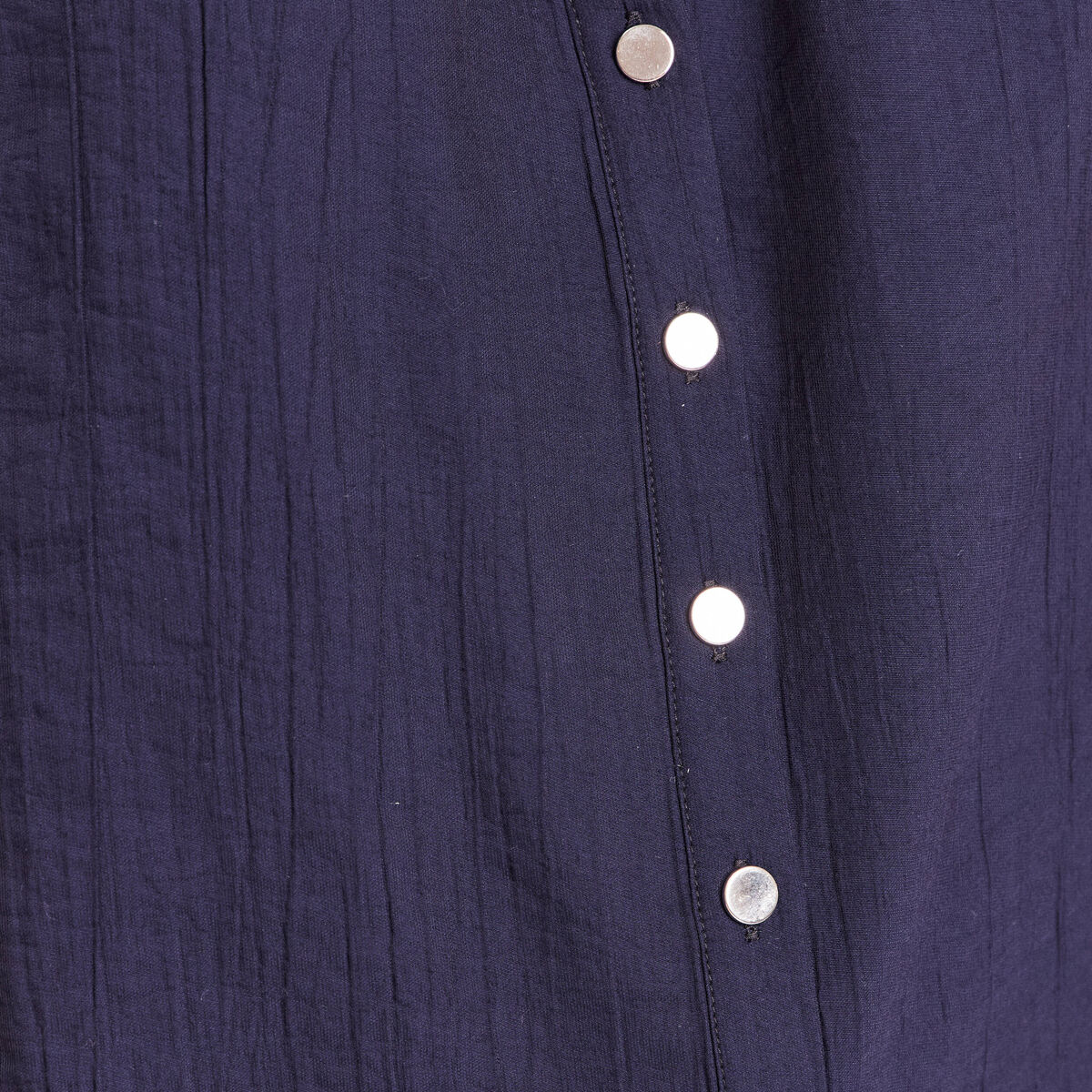 Blouse ample col v manches 3/4 bleu marine femme