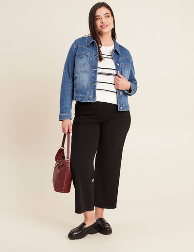 Blouson en jean denim double stone femme
