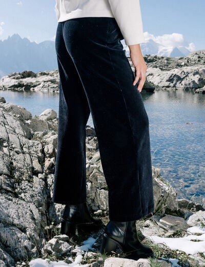 Pantalon en velours noir femme