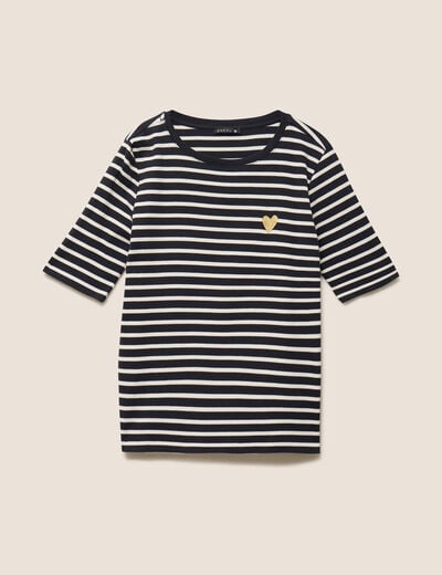 T-shirt col rond noir femme