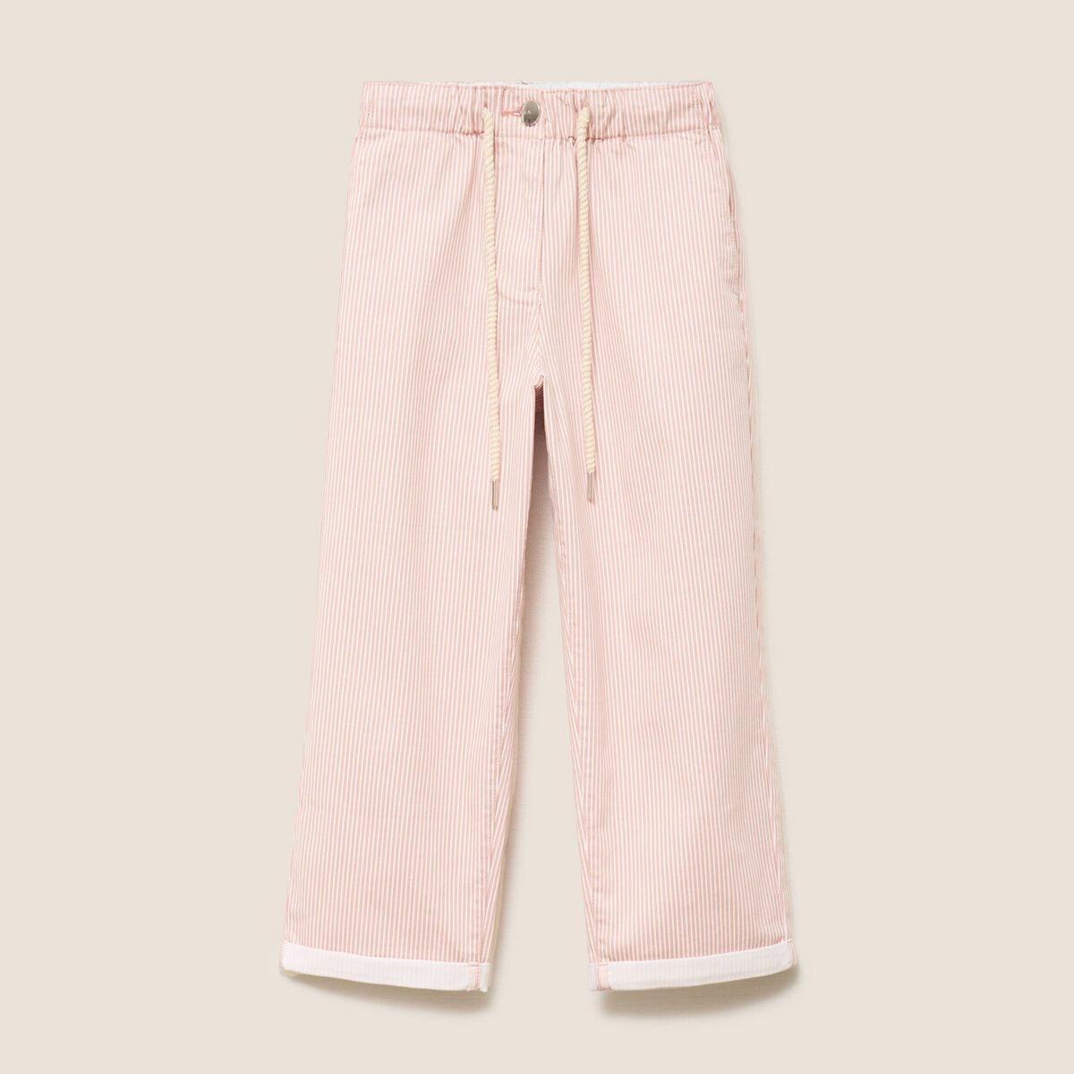Pantacourt coupe mom large rose femme