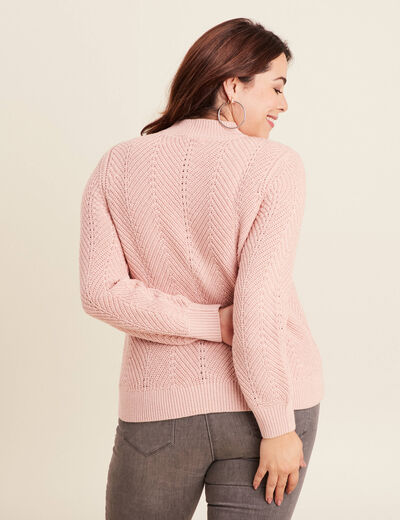 Pull manches longues vieux rose femme