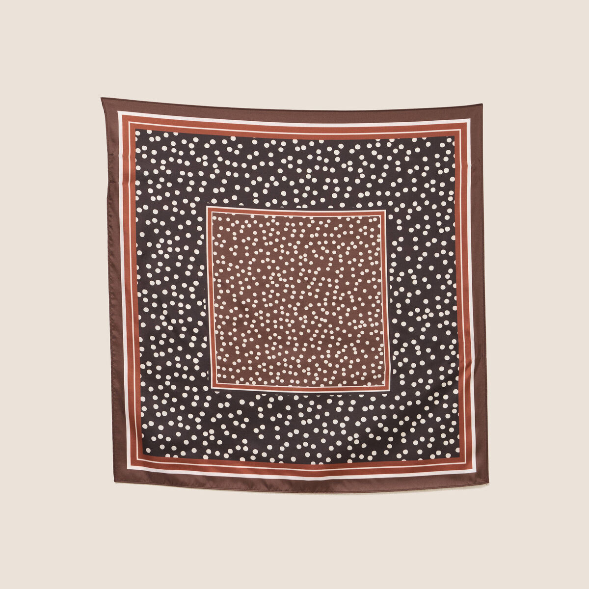 Foulard en soie marron fonc&eacute; femme