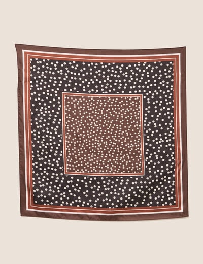 Foulard en soie marron fonc&eacute; femme