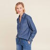 Chemise manches longues jean denim stone femme