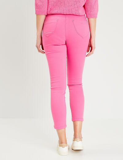 Pantalon ajusté rose fushia femme