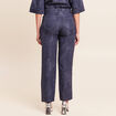 Jean large taille haute 5 poches bleu femme