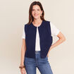 Gilet sans manches bleu marine femme