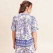 Chemise fluide manches courtes bleu femme