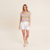 T-shirt manches courtes beige femme