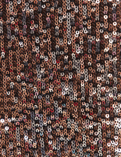 Robe évasée sequins couleur cuivre femme