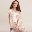 Veste droite manches longues beige femme