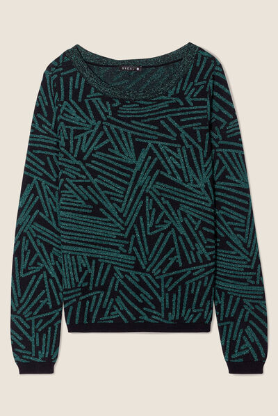 Pull manches longues bleu ciel femme