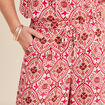 Pantalon large taille haute rose femme