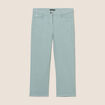 Pantacourt droit taille standard bleu canard femme