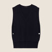 Pull sans manches bleu foncé femme