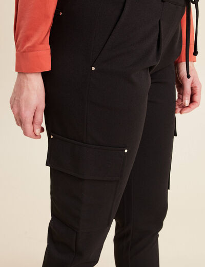Pantalon cargo flou noir femme