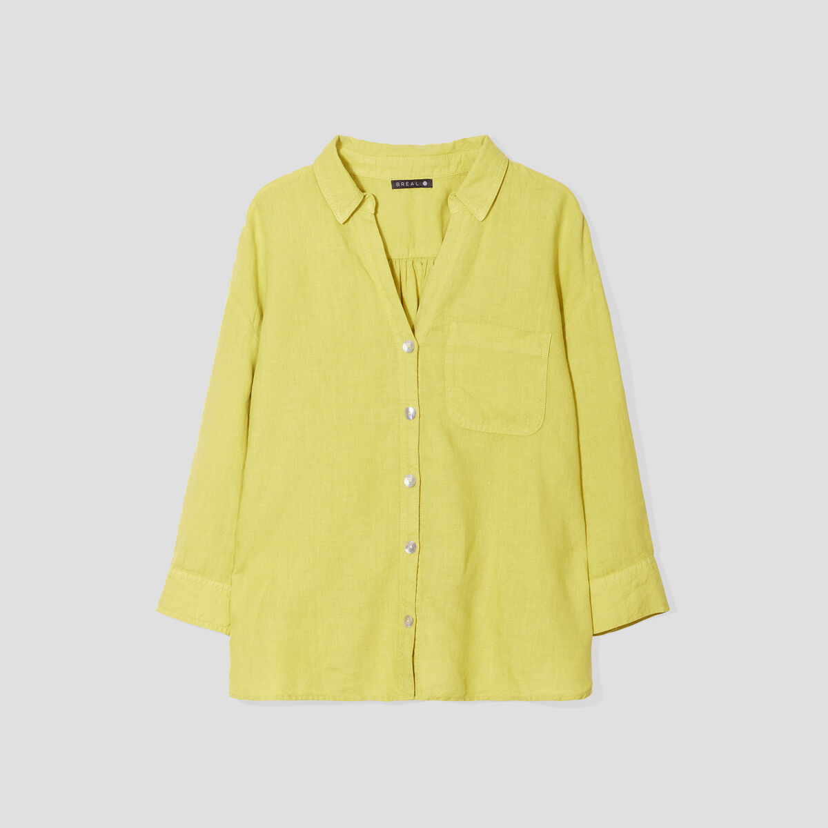 Chemise manches 3/4 vert anis femme