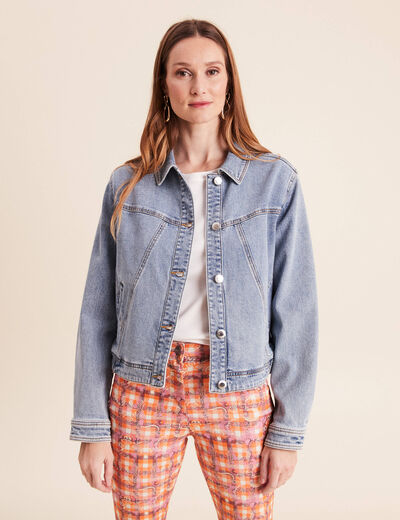 Veste denim denim double stone femme