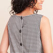 Blouse courte col bateau noir femme