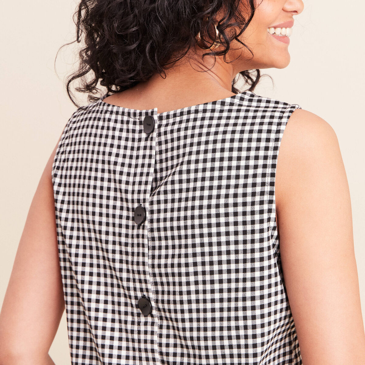 Blouse courte col bateau noir femme